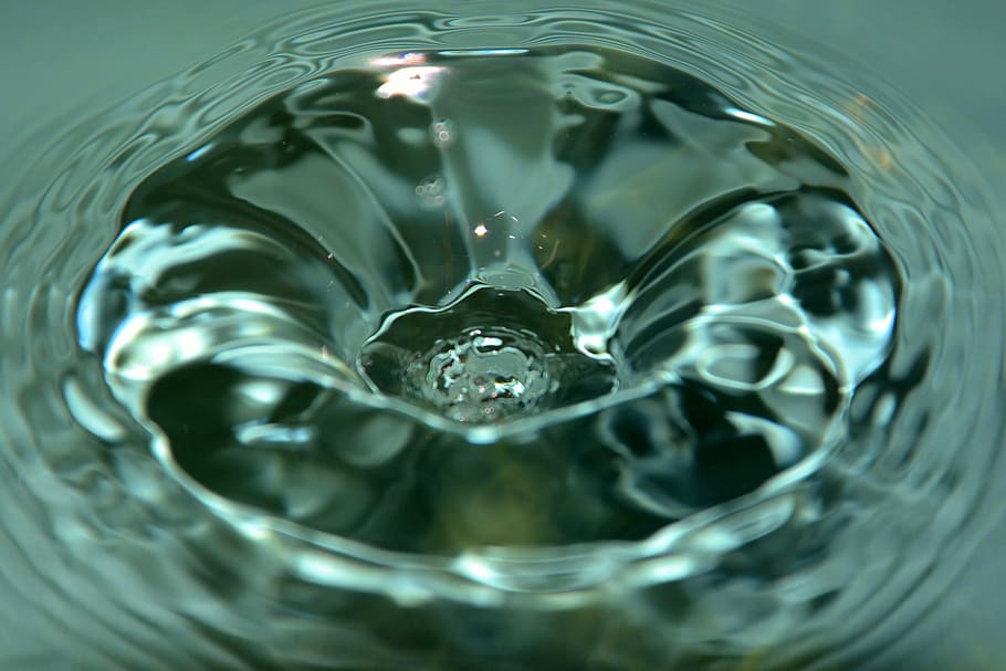 macro photography, splash, water, drop, vortex, waves, close-up, rippled, motion, nature