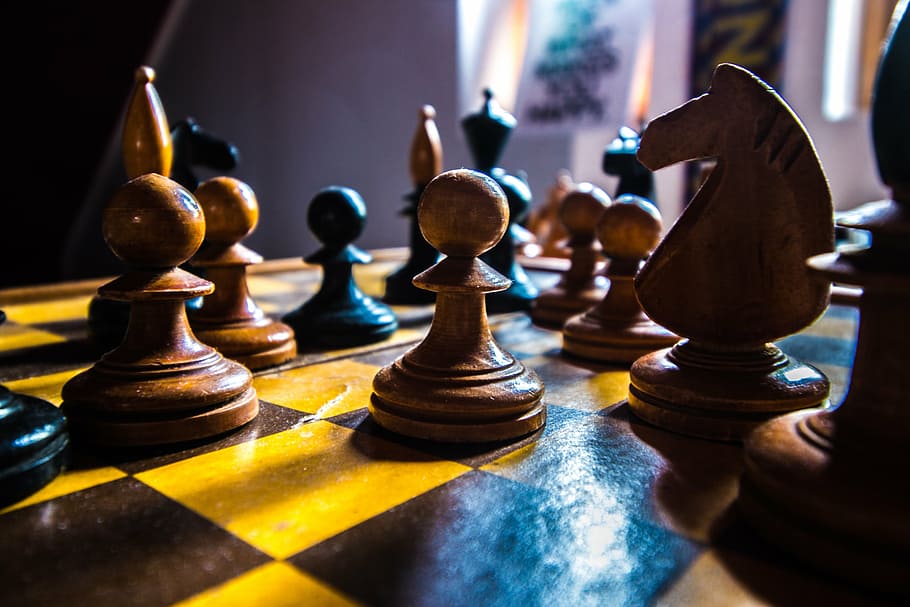 foto, xadrez, branco, conselho de administração, jogo, estratégia, preto, rei, Toque, sucesso