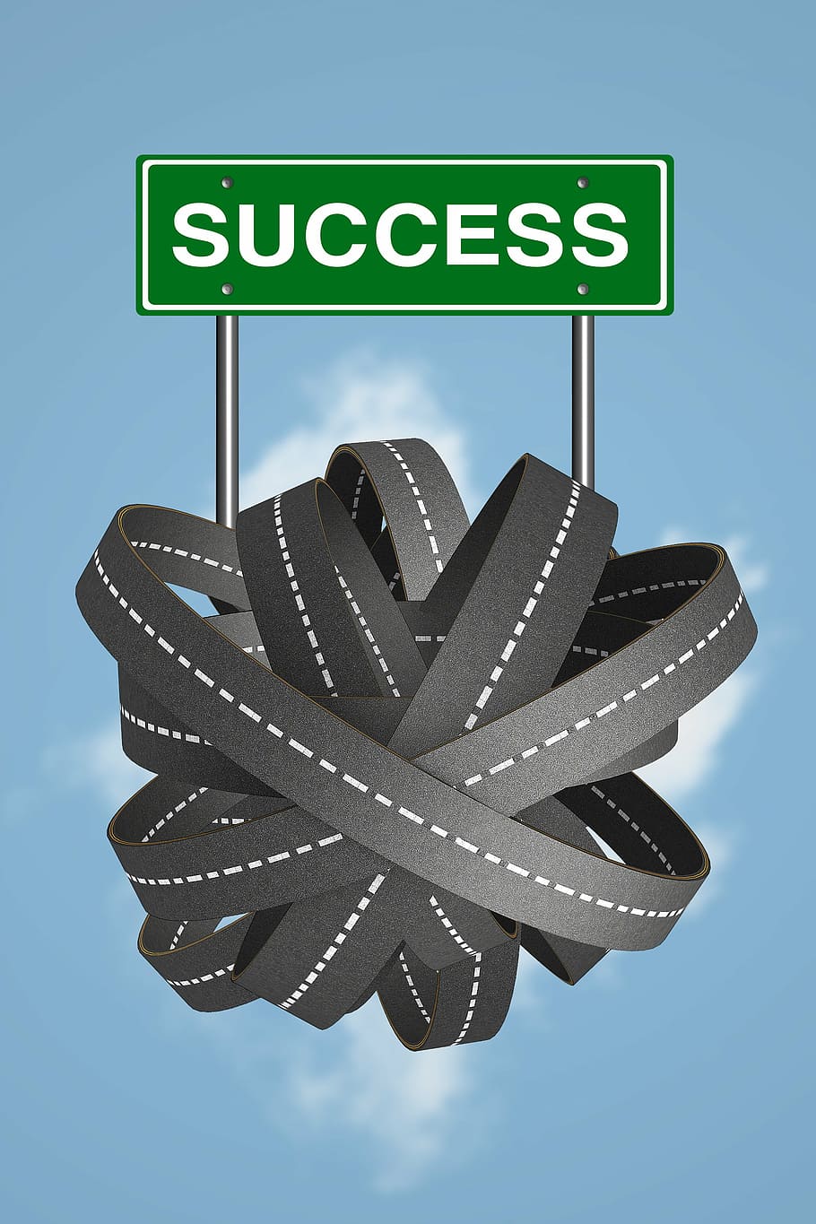 green, success road signage, grey, roads illustration, success, road to success, direction, business, road, way