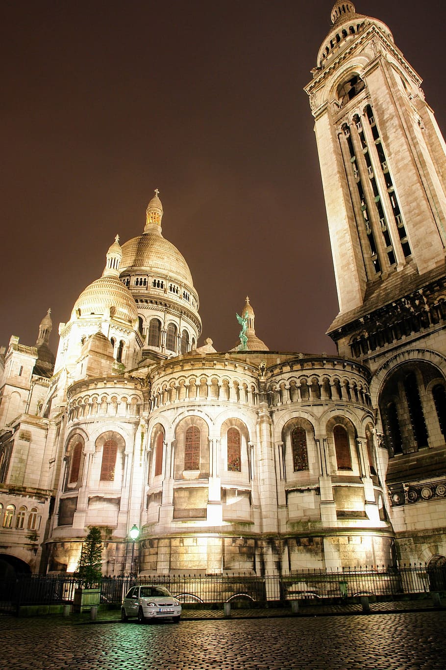 paris, sacre coeur, gereja, montmartre, sacré coeur, abendstimmung, foto malam, tempat menarik, rumah ibadah, france