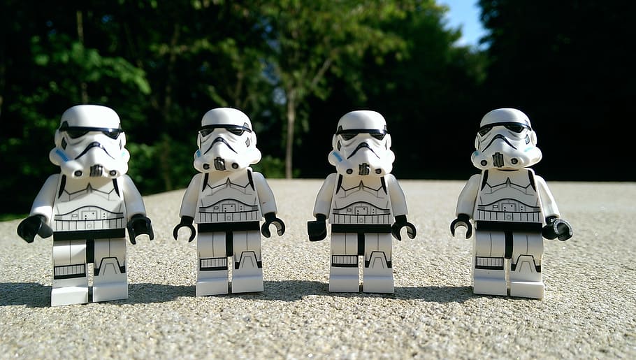 Lego, Stormtroopers, Toys, editorial, armed Forces, day, outdoors, human representation, representation, male likeness