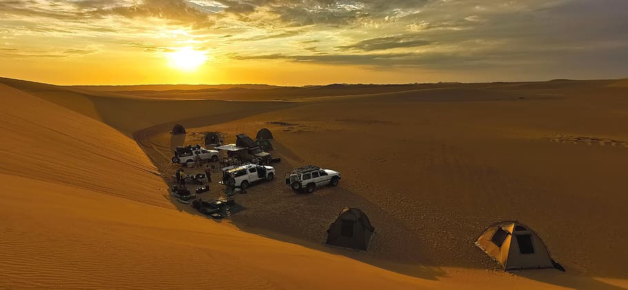 áfrica, namibia, costa esquelética, arena, seco, safari, cielo, campo a través, salida del sol, viaje