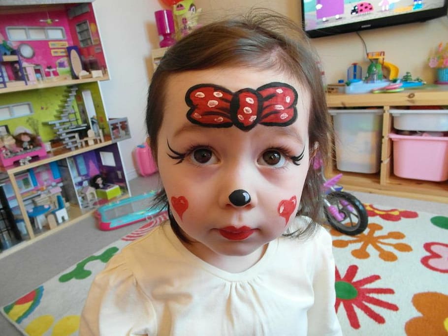 child, makeup, face, fun, colorful, daughter, funny, party, cute, girls