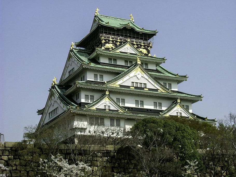 castelo de osaka, japão, arquitetura, construção, castelo, fortaleza, osaka, ásia, samurai, famoso lugar