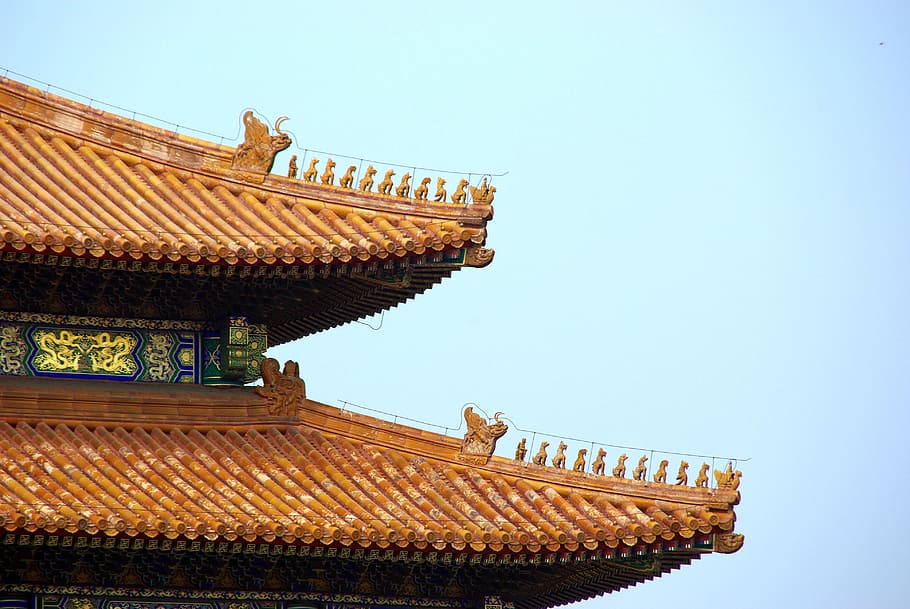 Cina, pekin, beijing, kota terlarang, atap, kaisar, paviliun, kekaisaran, arsitektur, struktur yang dibangun
