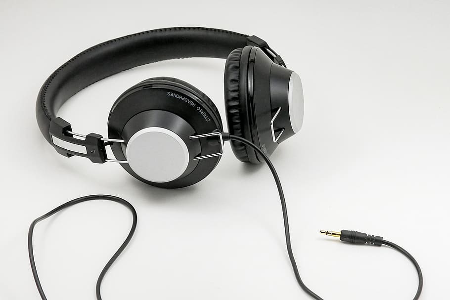 headphone, musik, suara, audio, teknologi, peralatan, kabel, retro, plugin, mendengarkan