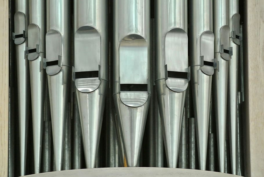 organ, organ whistle, steel, series, stainless steel, metal, silver colored, backgrounds, indoors, pipe - tube