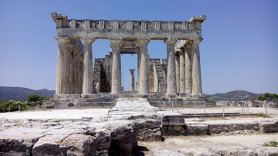 Temple, Doric, afaia, history, ancient, old ruin, architectural column, monument, travel destinations, the past