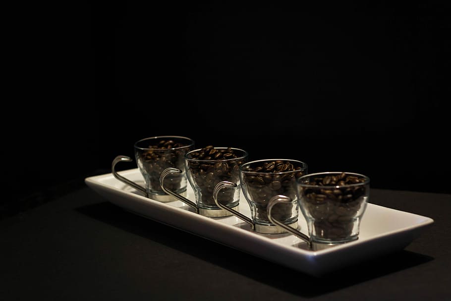espresso series # 1, Espresso, Series # 1, frijoles, primer plano, café, granos de café, bebida, alcohol, vaso