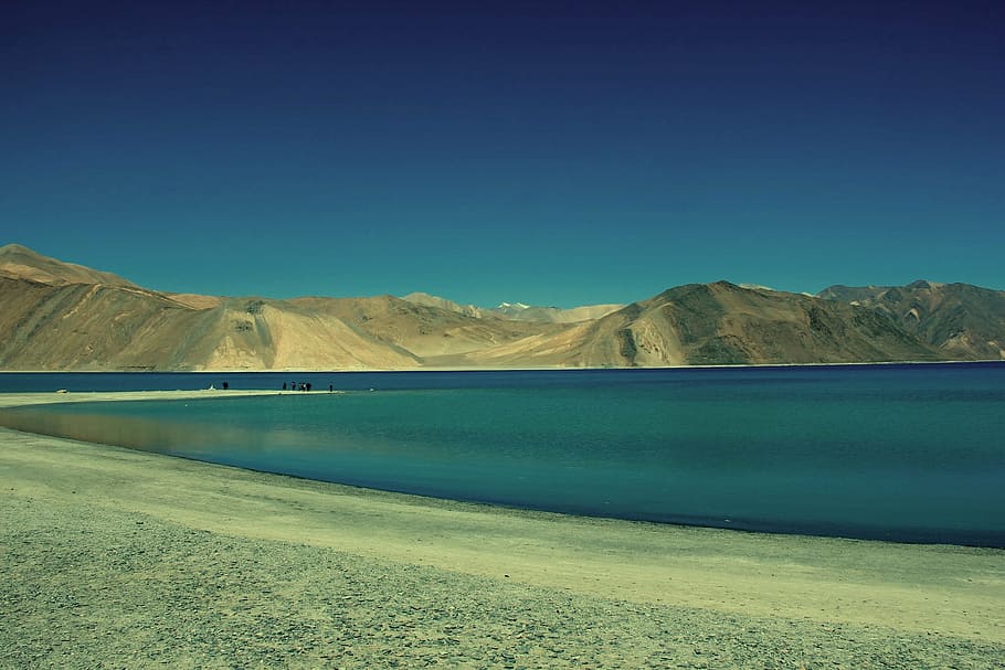 体, 水, 山, 湖, ラダック, インド, チベット, 風景-自然, 空, 青