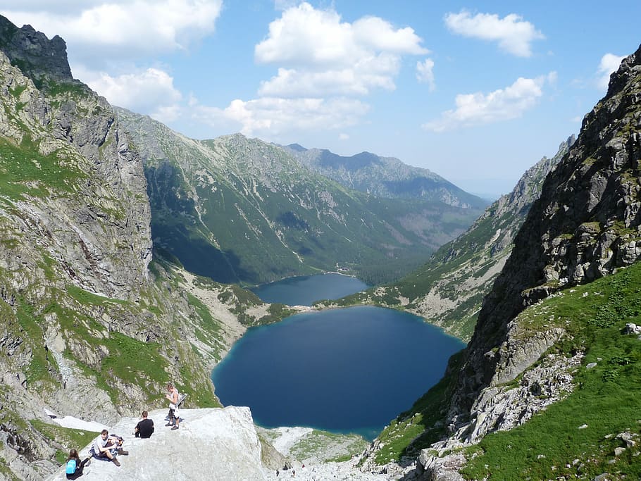 Tatry, Lake, Mountains, Landscape, lake, mountains, nature, top view, tops, rocks, vistas