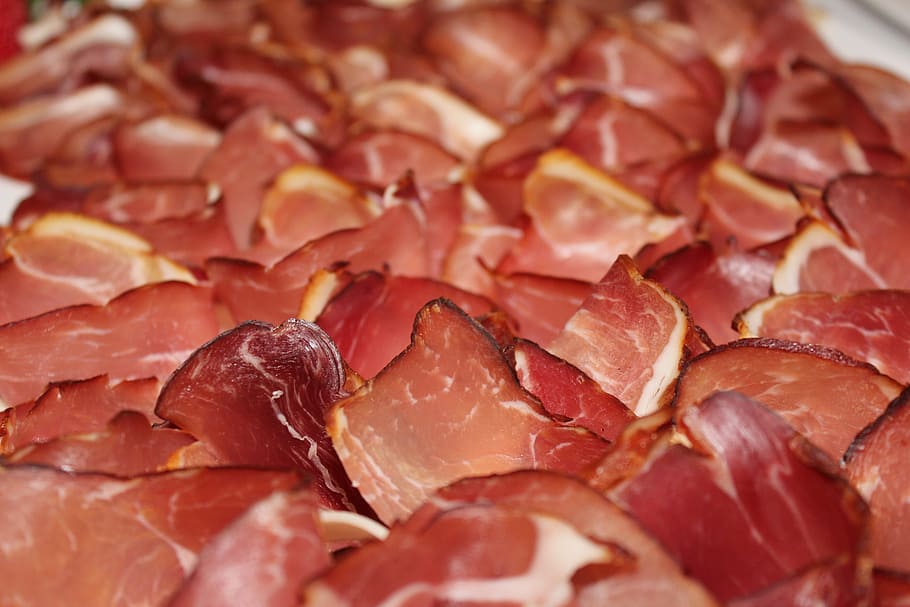 untitled, black forest ham, ham, cold buffet, food, food and drink, meat, close-up, full frame, red