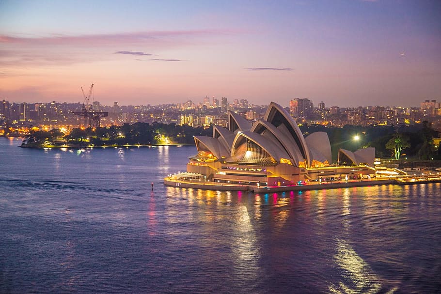 Sydney Opera House, Australia, Sydney, arquitectura, edificio, puerto, paisaje urbano, destinos de viaje, ciudad, reflexión