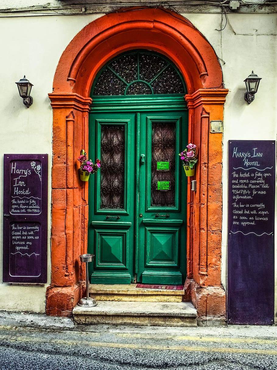 puerta, madera, vintage, antiguo, posada, arquitectura, larnaca, chipre, entrada, estructura construida