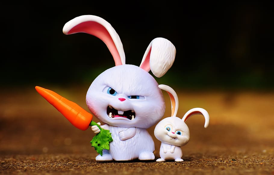 conejo, tenencia, ilustración de zanahoria, liebre, malvado, bola de nieve, película, personaje, personaje de la película, mascotas