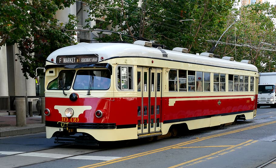 San Francisco, Antique, Streetcars, No, tram, street, daytime, mode of transportation, transportation, public transportation