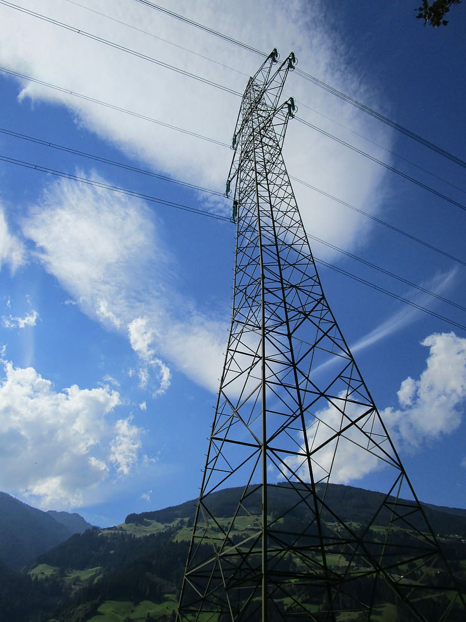 Electricity, Energy, strommast, high voltage, power supply, current, power line, pylon, sky, steel