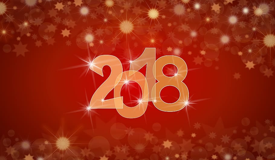 red, background, 2018 text overlay, new, year, 2018, happy new year, new year celebration, celebration, happy