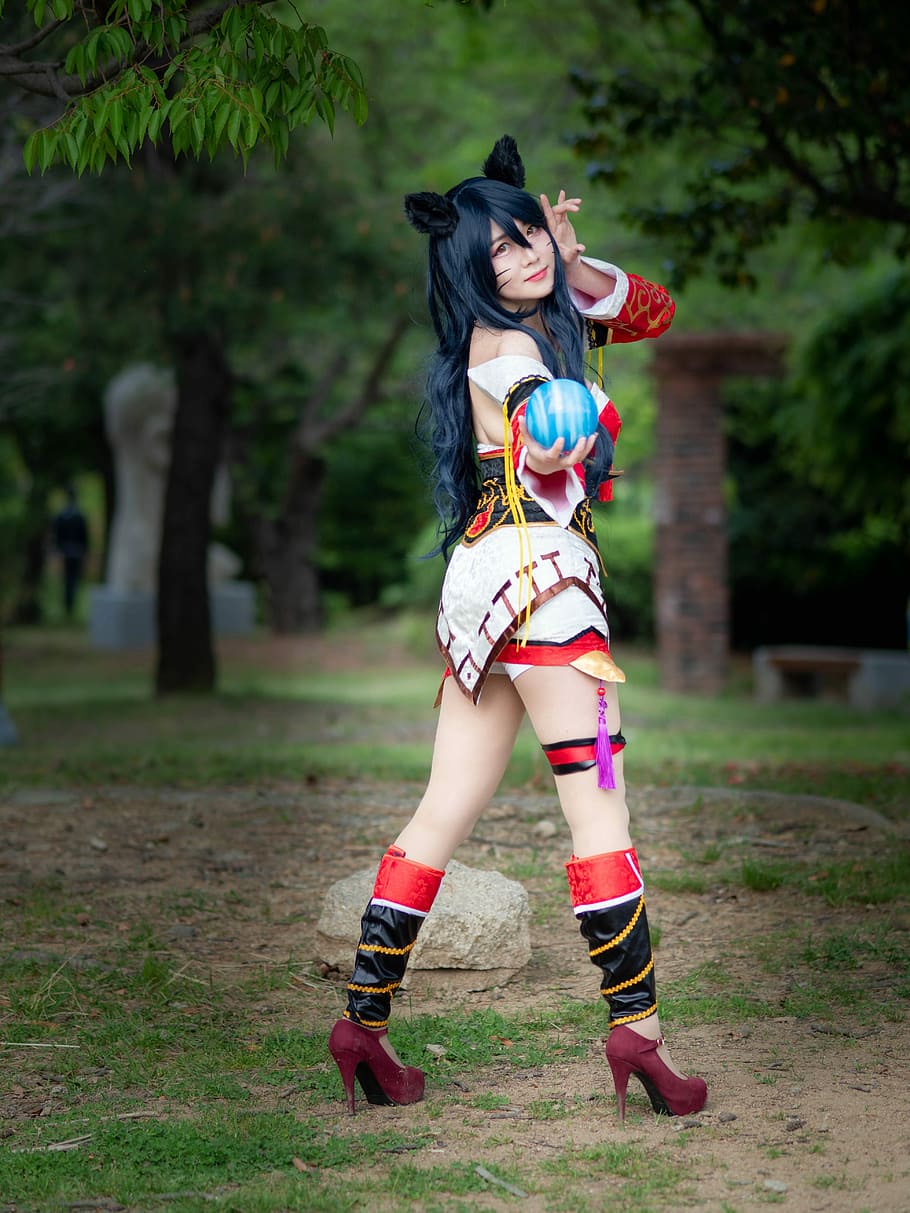 fun, girl, cosplay, ahri, league of legends, one person, full length, real people, leisure activity, lifestyles