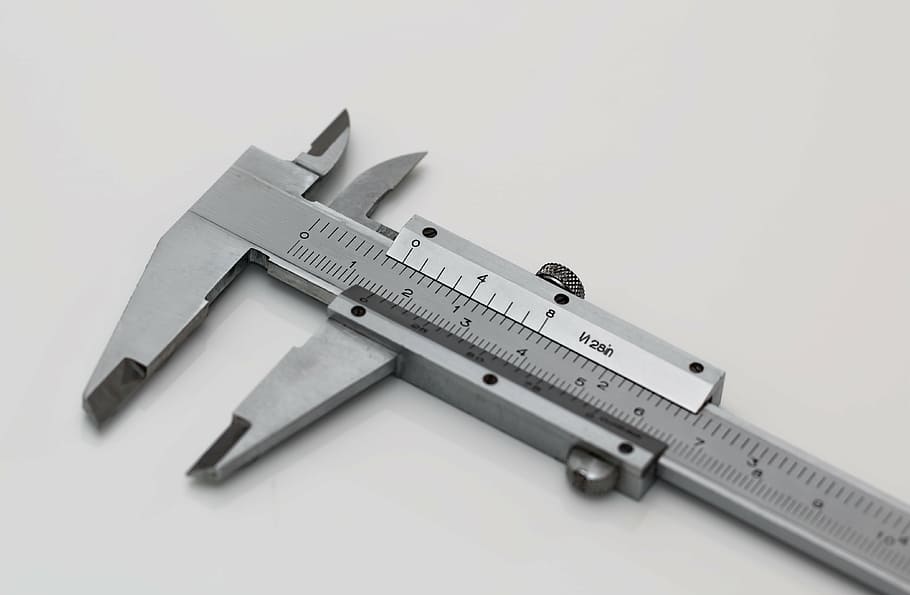 silver caliper, white, surface, vernier caliper, measuring instrument, vernier scale, measurement, measure, accuracy, precision