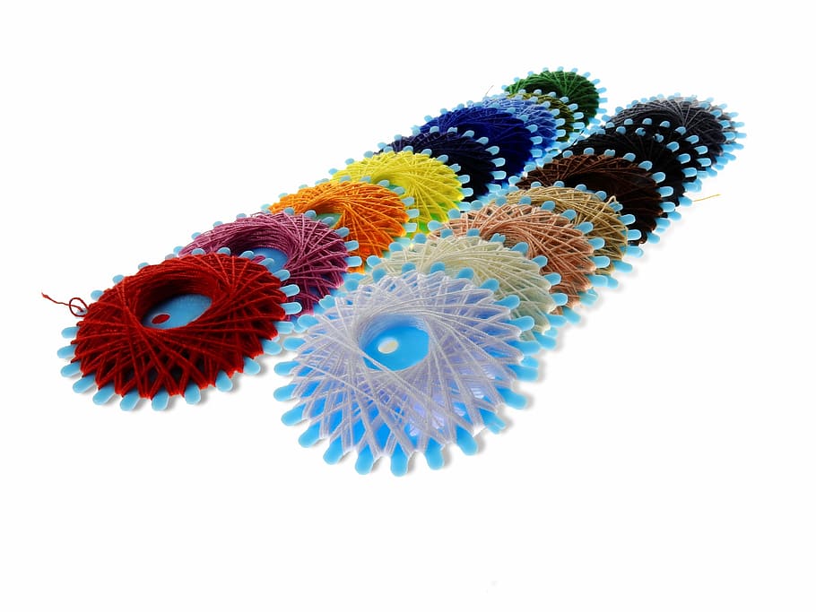 thread, yarn, sew, needle, colorful, nähutensilien, sewing thread, tailoring, handarbeiten, craft