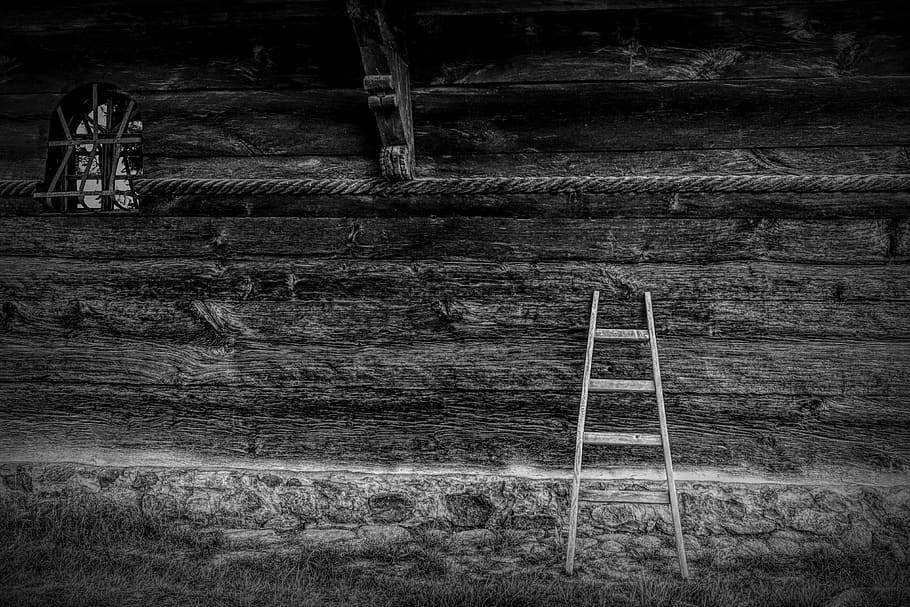 ladder, wood, design, vintage, wall, old, space, texture, profit, stair
