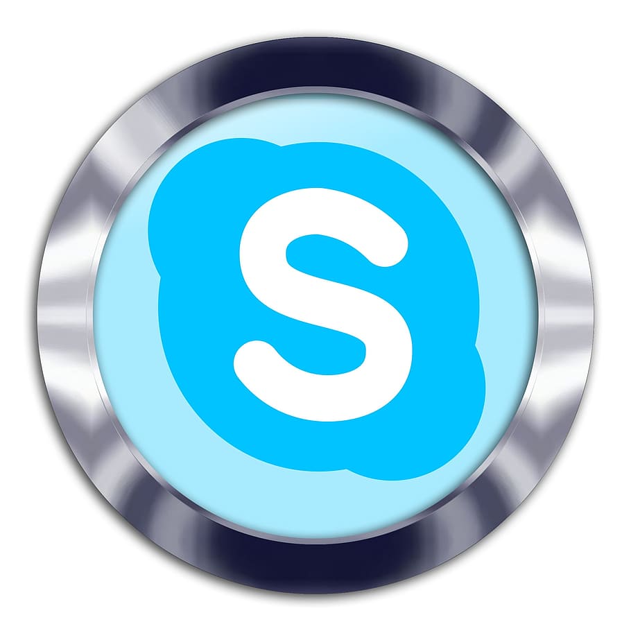 skype, redes sociales, comunicación, internet, computadora, tecnología, circulo, forma geométrica, azul, forma
