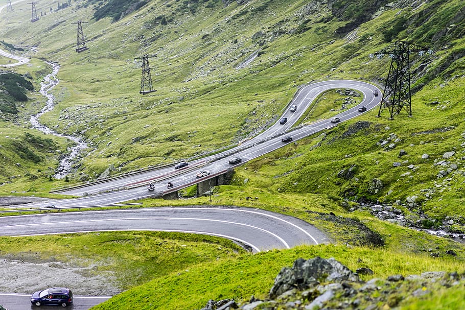 transfagarasan road, Rainy, Transfagarasan, Road, Romania, cars, famous, mountains, nature, roads