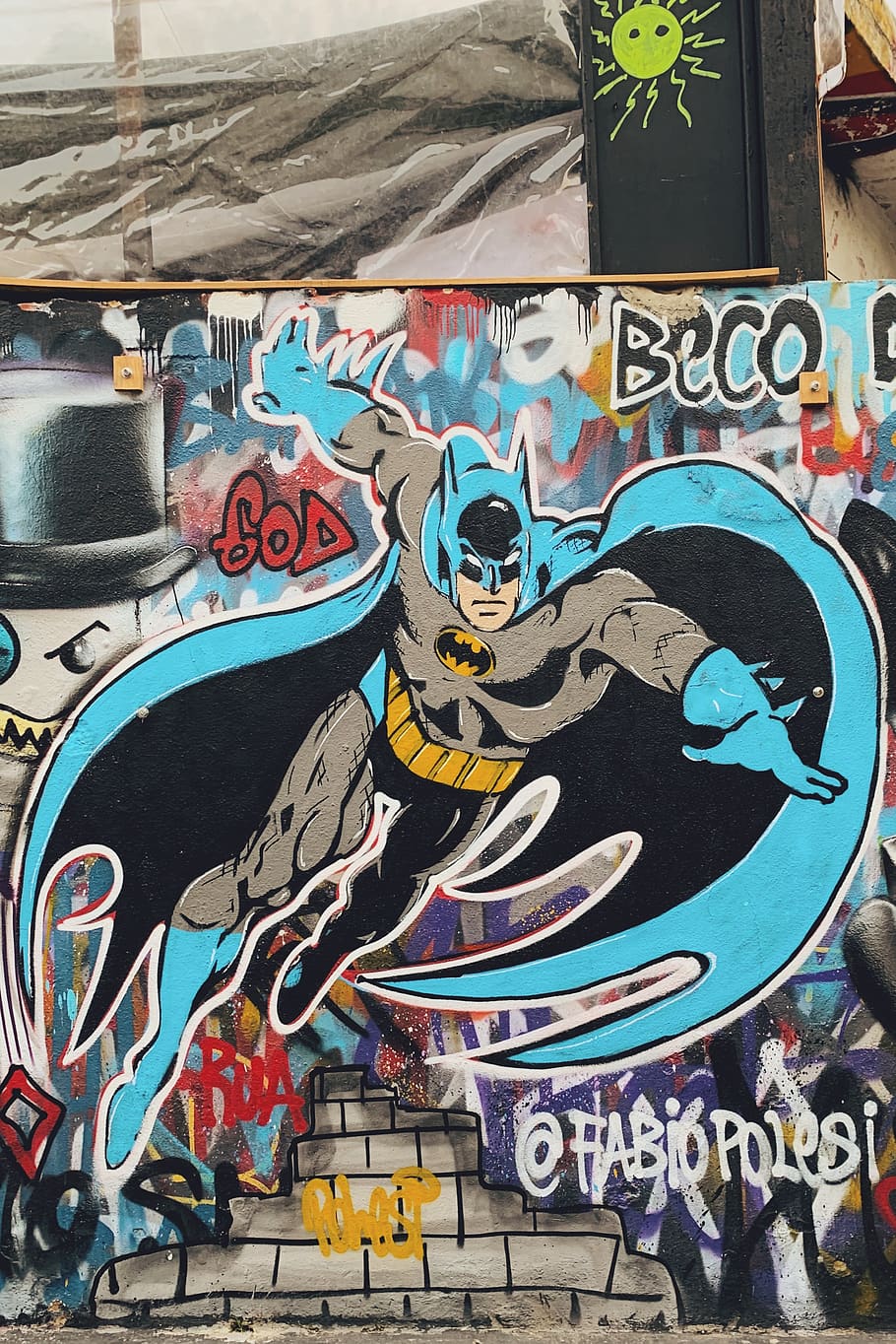 batman, street, graffiti, wall, urban, multi colored, art and craft, creativity, representation, architecture