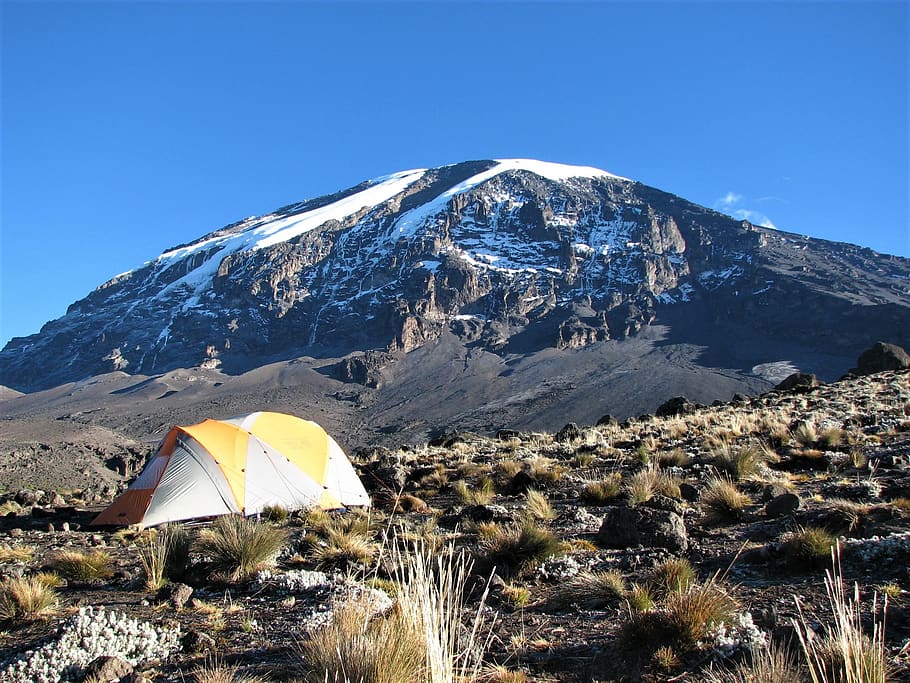 mountain, nature, landscape, travel, outdoor, kilimanjaro, pebbles, sky, beauty in nature, scenics - nature