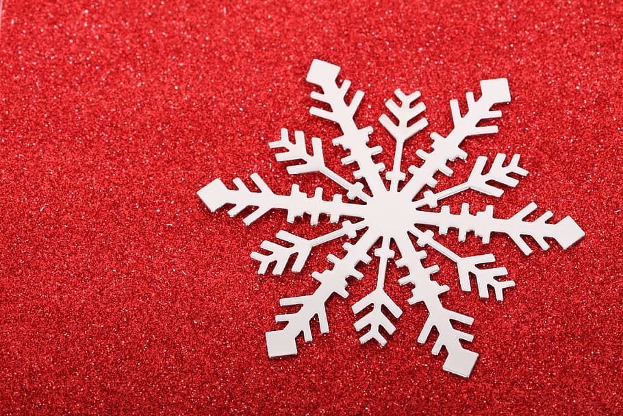 foto, gris, rojo, ilustración de copo de nieve, decoración, textil, navidad, frío, escama, brillo