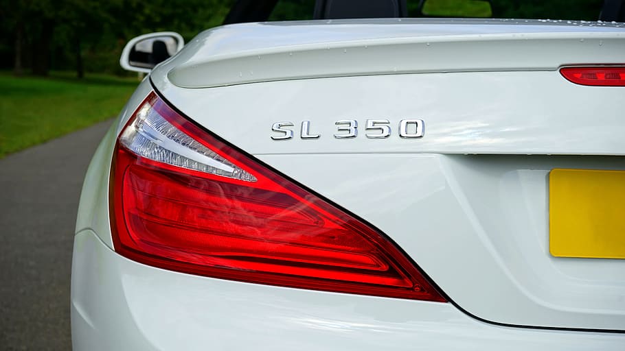 Blanco, SL, 350 Coupe, coche, luz, vehículo, transporte, automotriz, luz de descanso, rojo