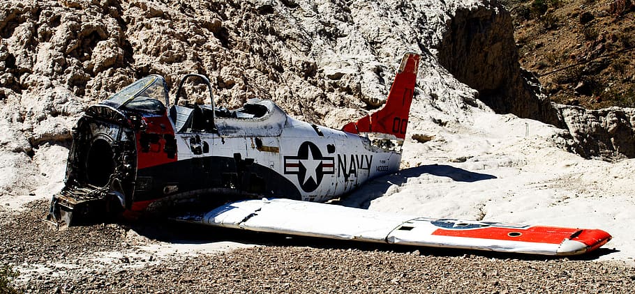 aircraft, crash, abandoned, wreck, nelson ghost town, airplane, old, land, transportation, mode of transportation