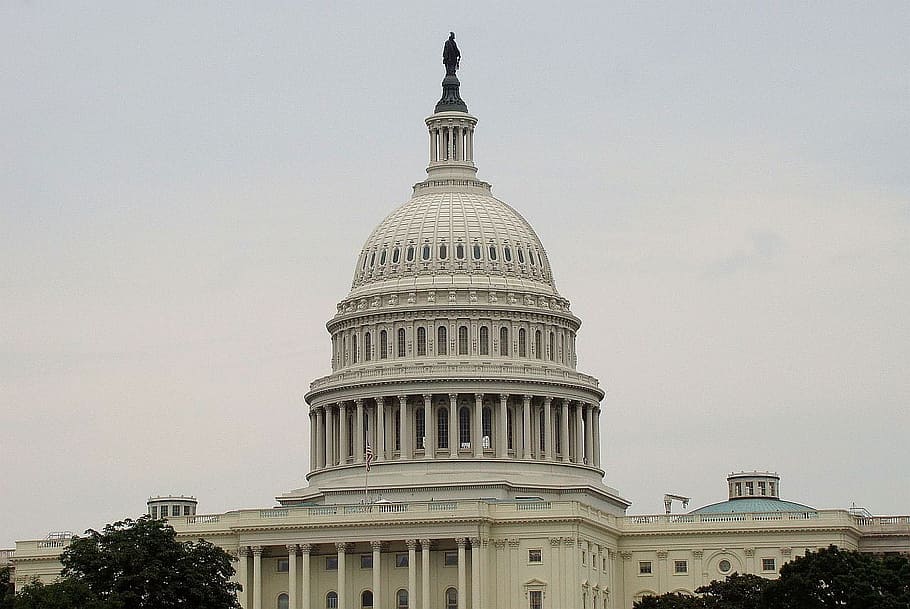 branco, concreto, construção, azul, céu, durante o dia, Casa Branca, Washington Dc, Senado, capital