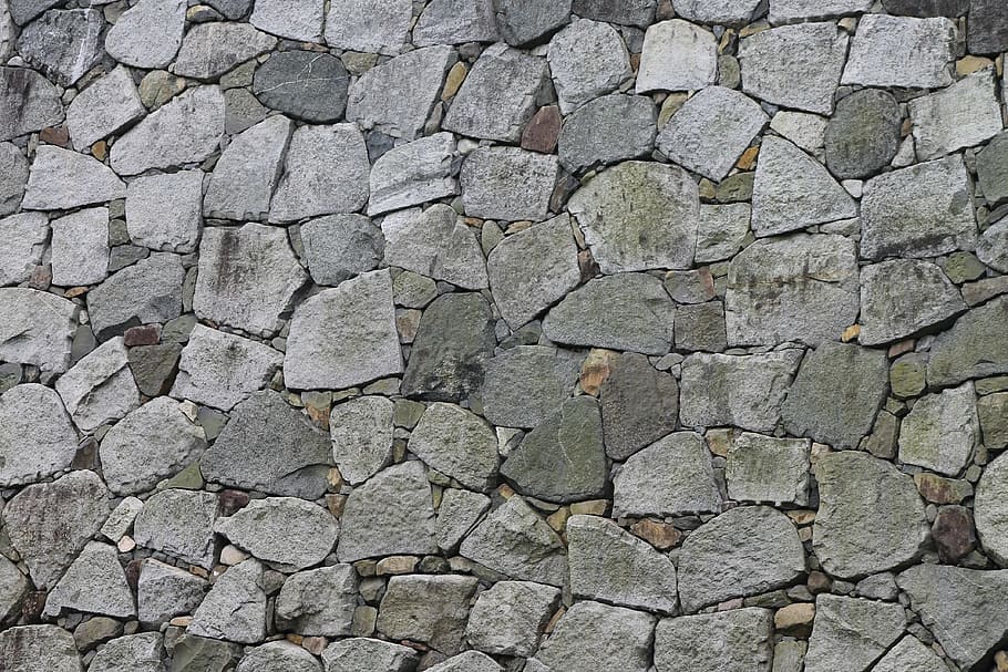 Muro de piedra, piedra, pared, castillo, Japón, textura, arquitectura, roca, fondos, texturizado
