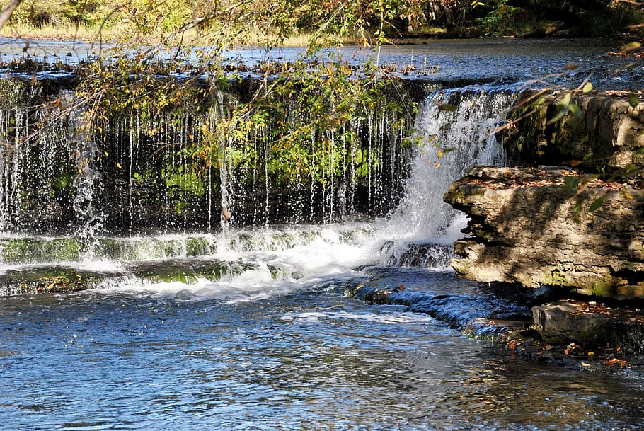 cascadas durante el día, arroyo, cascada, parque, agua, paisaje, naturaleza, natural, río, belleza en la naturaleza