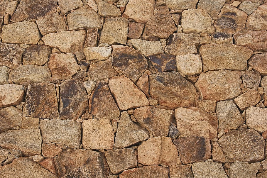 茶色の岩, 壁, 石, 関節, 背景, テクスチャ, 石の壁, 石積み, 天然石, ブロック