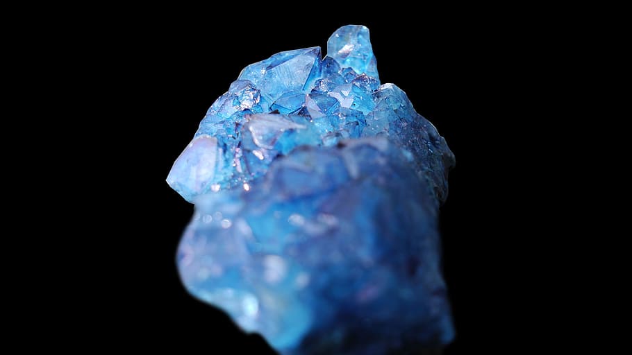 piedra azul, cristal, azul, vidrio, invierno, frío, congelado, nieve, hielo, eiskristalle