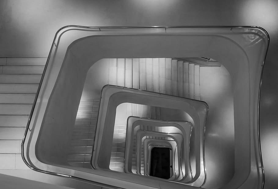 ladder, art, museum, madrid, creation, arches, architecture, vanguard, geometry, abstract
