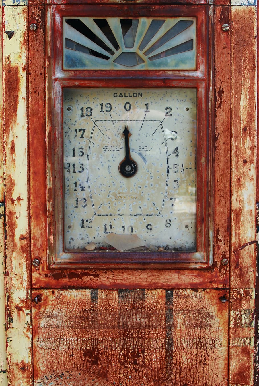 antiguo, bomba de combustible, bomba de combustible antigua, dial, calibre, óxido, histórico, rústico, Reloj, tiempo