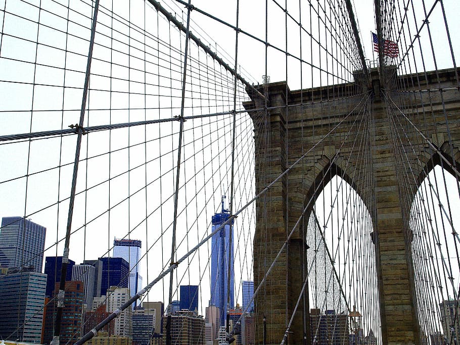new york, jembatan, brooklyn, struktur yang dibangun, arsitektur, kota, eksterior bangunan, koneksi, jembatan - struktur buatan manusia, teknik