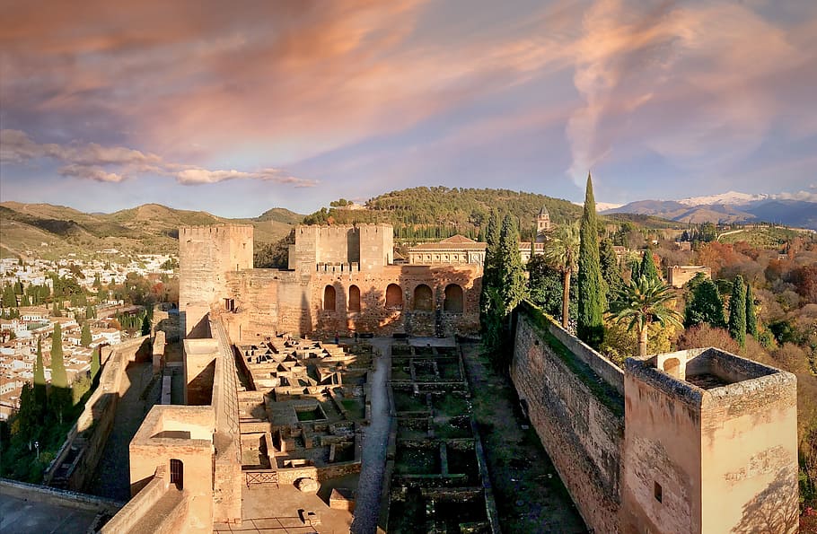 Spain, Grenade, Andalusia, Stones, moorish, arabic, castle, palace, alhambra, architecture