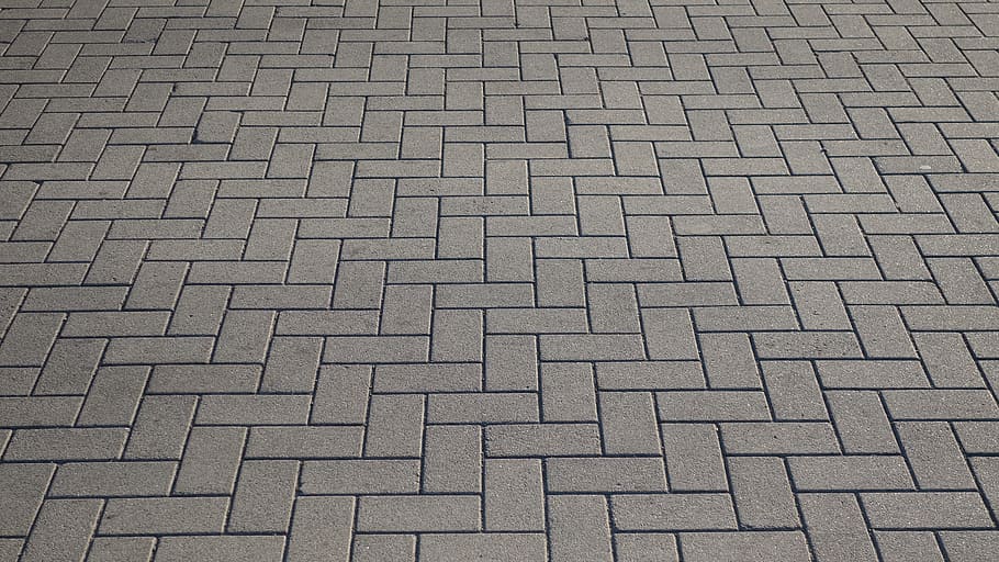 piso de ladrillo gris, parche, ladrillo, hormigón, ladrillo de hormigón, regularmente, rauh, gris, estructura, patrón