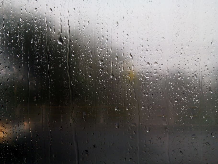 rain, dew, drops, droplets, water, glass, mirror, flowing, a little, yogyakarta