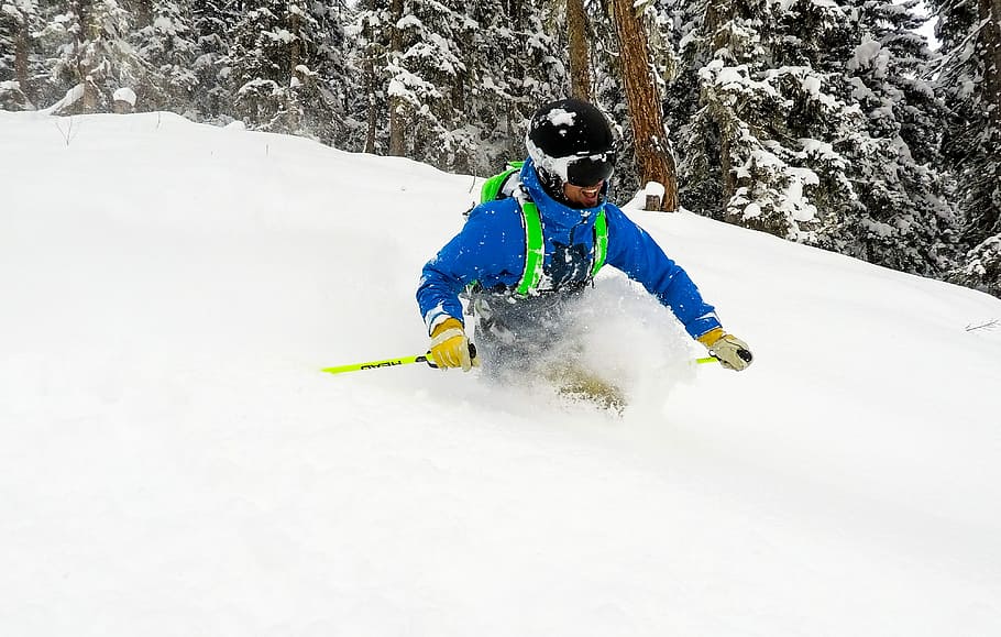 skiing, powder, deep snow, winter, snow, cold temperature, one person, leisure activity, winter sport, sport