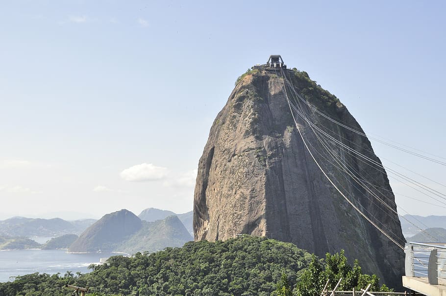boulder, body, water, brasil, city, landscape, rio de janeiro, brazil, sugarloaf mountain, tourist
