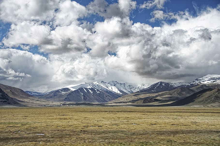 tajikistan, pegunungan pamir, pamir, dataran tinggi, lanskap, alam, pegunungan, salju, langit, awan