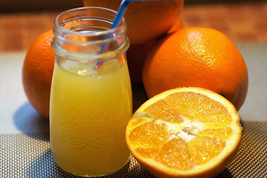 orange, orange juice, fresh, squeezed, juice, the flesh, fetus, fruit, fruity, healthy