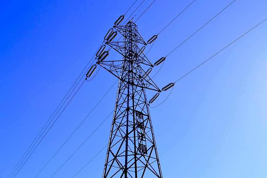 eléctrico, poste, claro, azul, cielo, durante el día, industrial, potencia, torre, energía