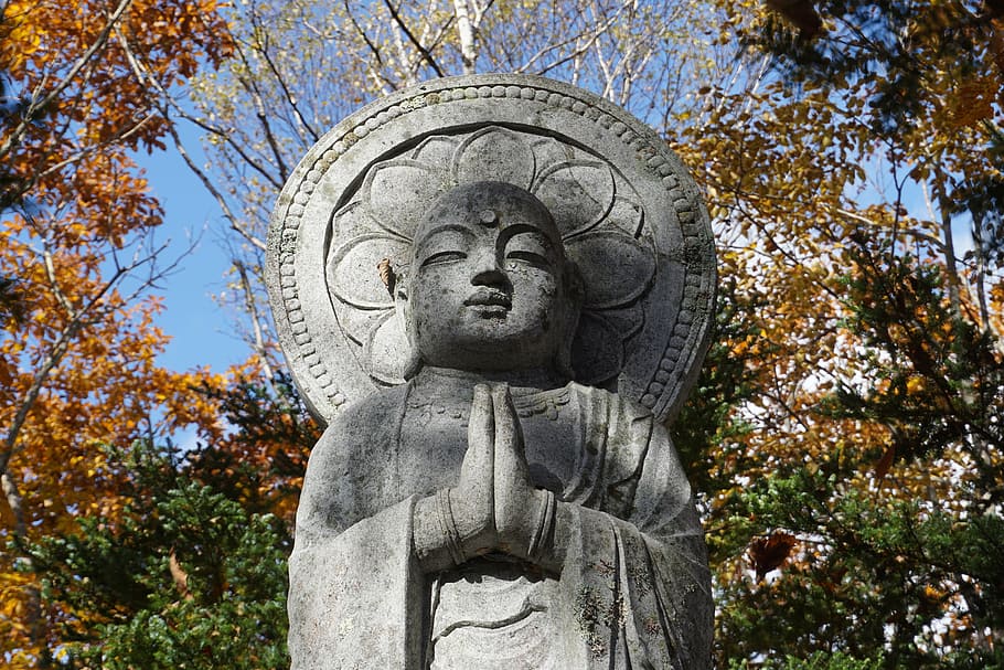 deidad guardiana de los niños, estatua, estatuas de piedra, objeto de suma, budismo, estatua de buda, viga principal, religión, escultura, representación humana